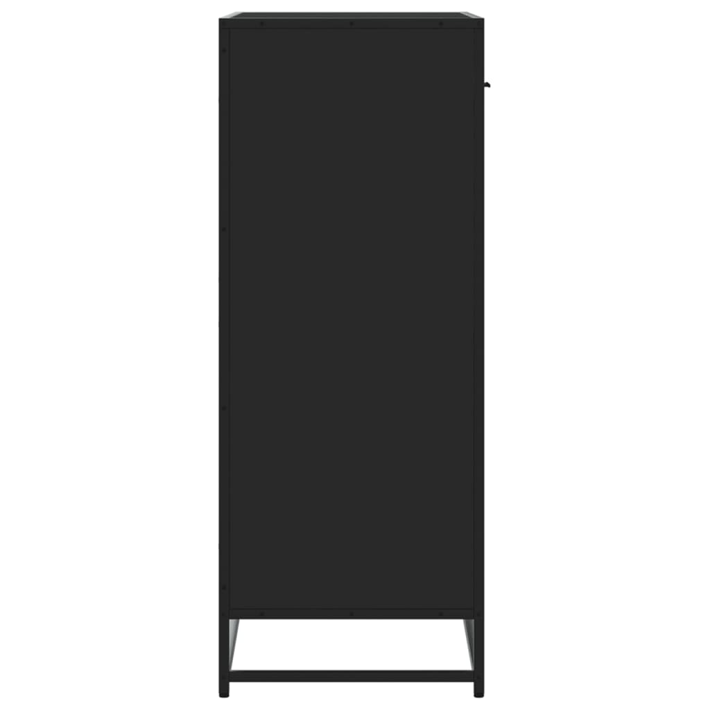 Schuhschrank 75X38X97,5 Cm Holzwerkstoff Metall Schwarz