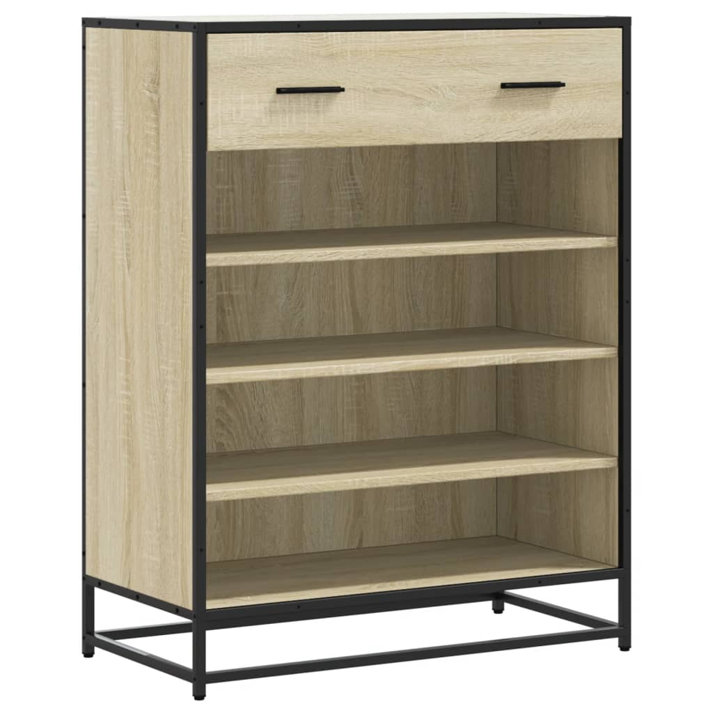 Schuhschrank 75X38X97,5 Cm Holzwerkstoff Metall Sonoma Eiche