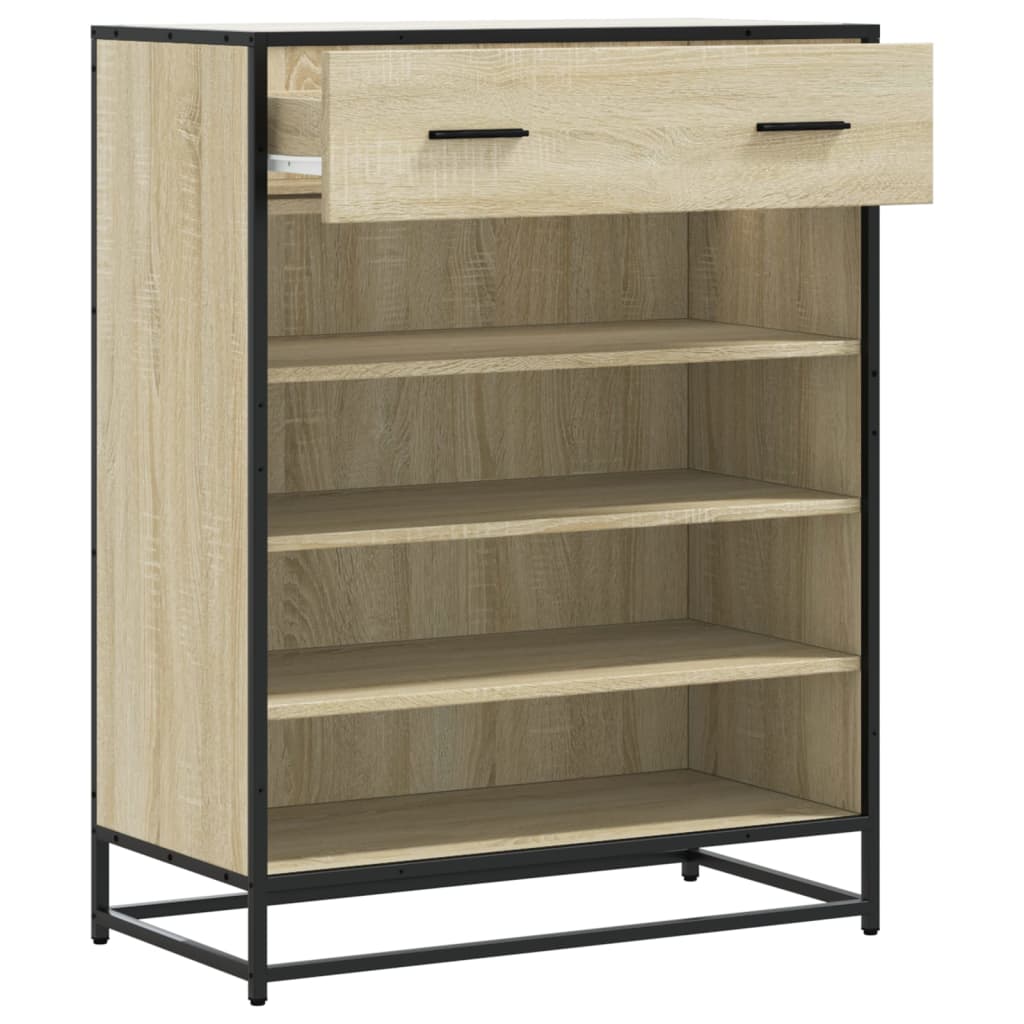 Schuhschrank 75X38X97,5 Cm Holzwerkstoff Metall Sonoma Eiche