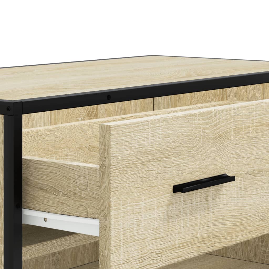 Schuhschrank 75X38X97,5 Cm Holzwerkstoff Metall Sonoma Eiche