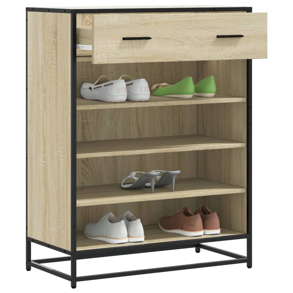 Schuhschrank 75X38X97,5 Cm Holzwerkstoff Metall Sonoma Eiche