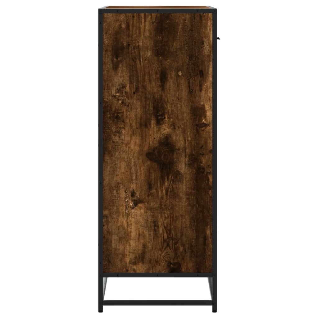 Schuhschrank 75X38X97,5 Cm Holzwerkstoff Metall Räuchereiche