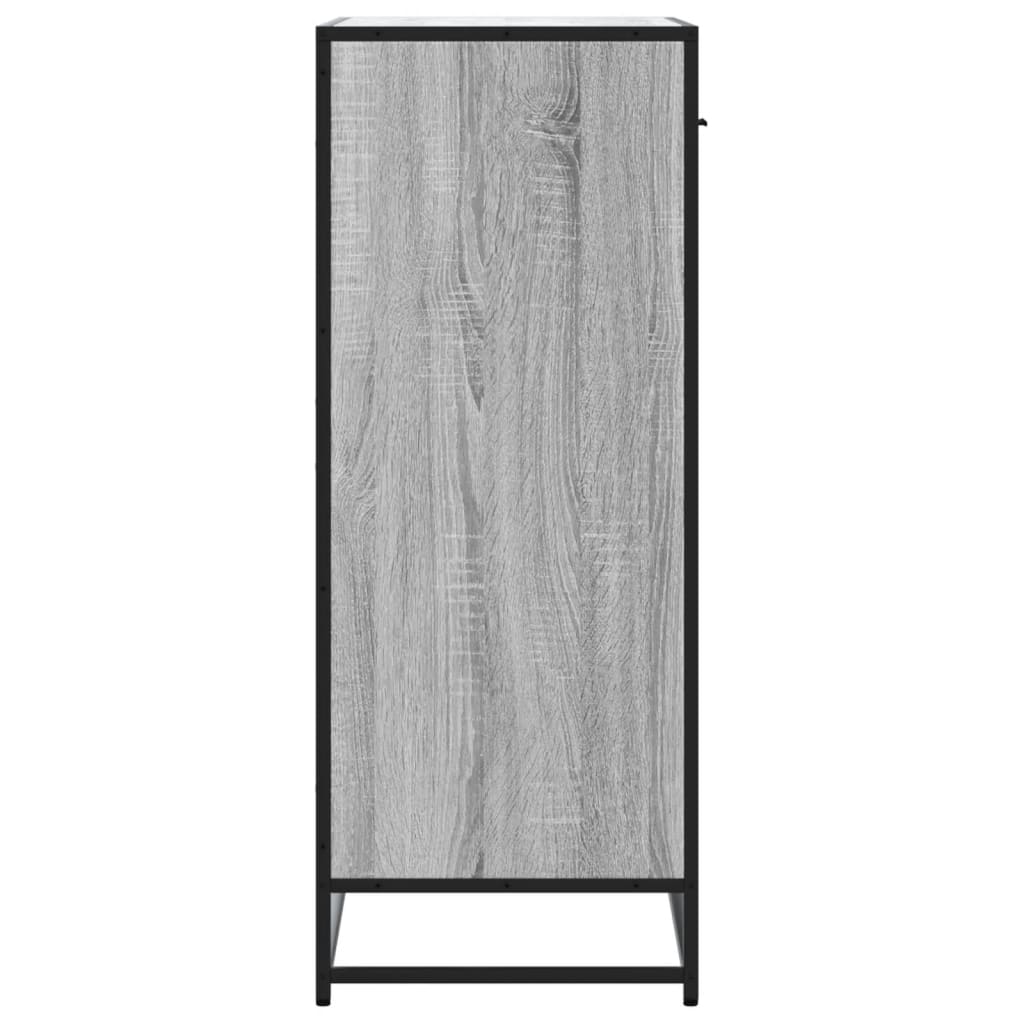 Schuhschrank 75X38X97,5 Cm Holzwerkstoff Metall Grau Sonoma
