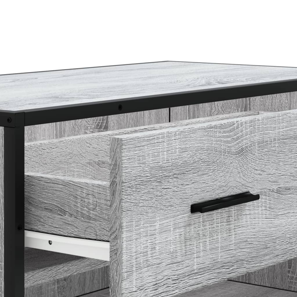 Schuhschrank 75X38X97,5 Cm Holzwerkstoff Metall Grau Sonoma