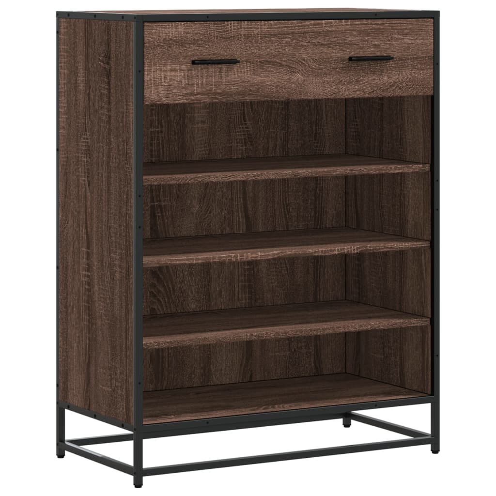 Schuhschrank Eichen-Optik 75X38X97,5 Cm Holzwerkstoff Metall Braune Eiche