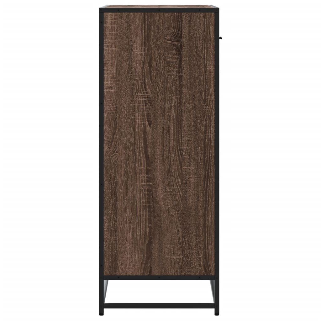 Schuhschrank Eichen-Optik 75X38X97,5 Cm Holzwerkstoff Metall Braune Eiche