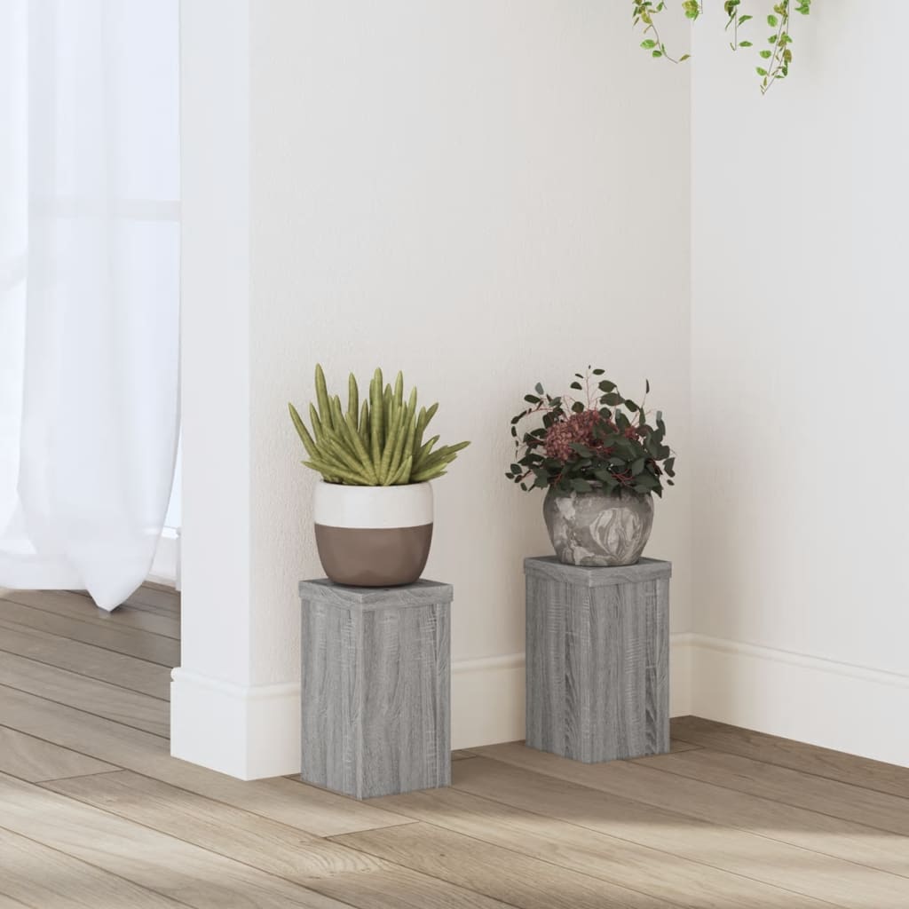 Pflanzenständer 2 Stk. Holzwerkstoff Grau Sonoma