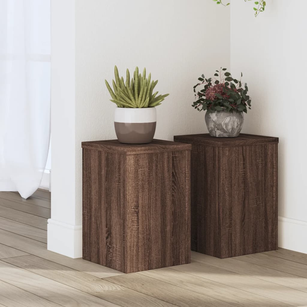 Pflanzenständer 2 Stk. Braun Eiche Holzwerkstoff Braune Eiche