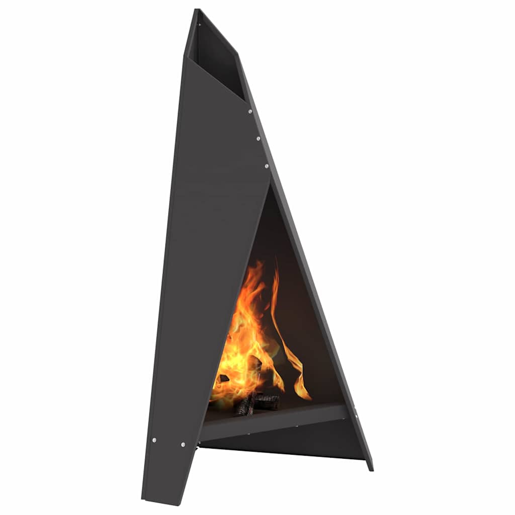 Feuerstelle Schwarz 58 X 40 X 100 Cm Stahl