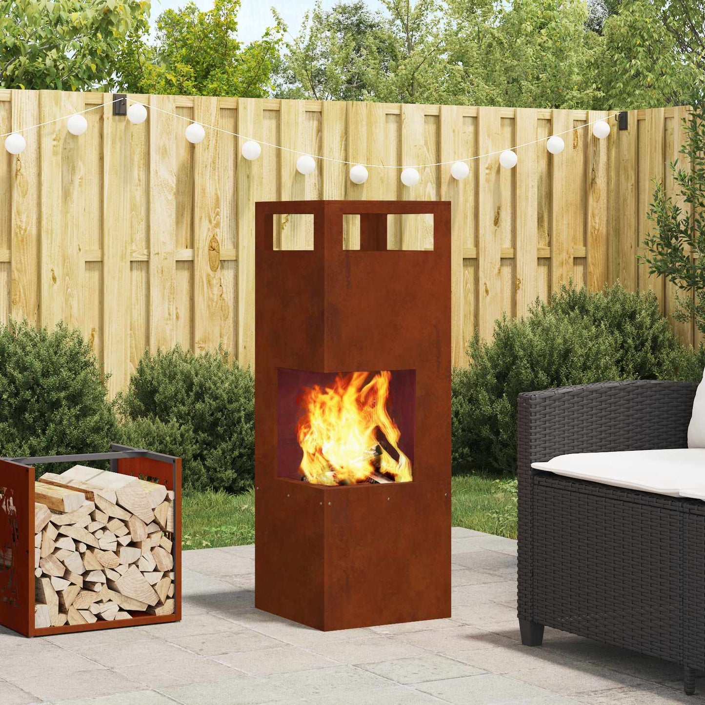 Feuerstelle Schwarz Stahl