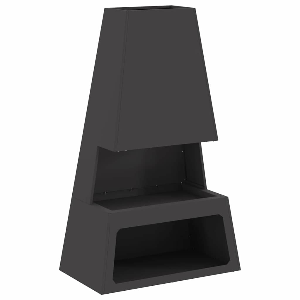 Feuerstelle Schwarz 60 X 35 X 100 Cm Stahl