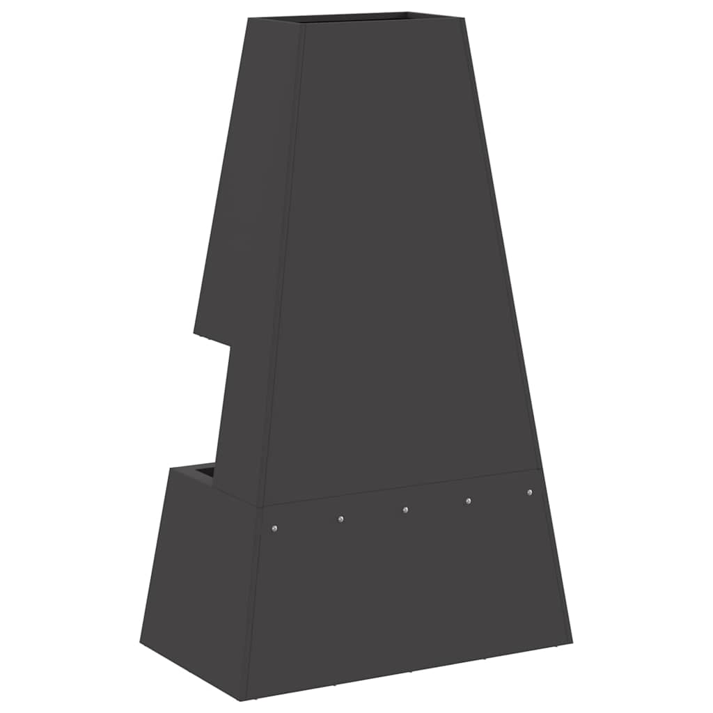Feuerstelle Schwarz 60 X 35 X 100 Cm Stahl