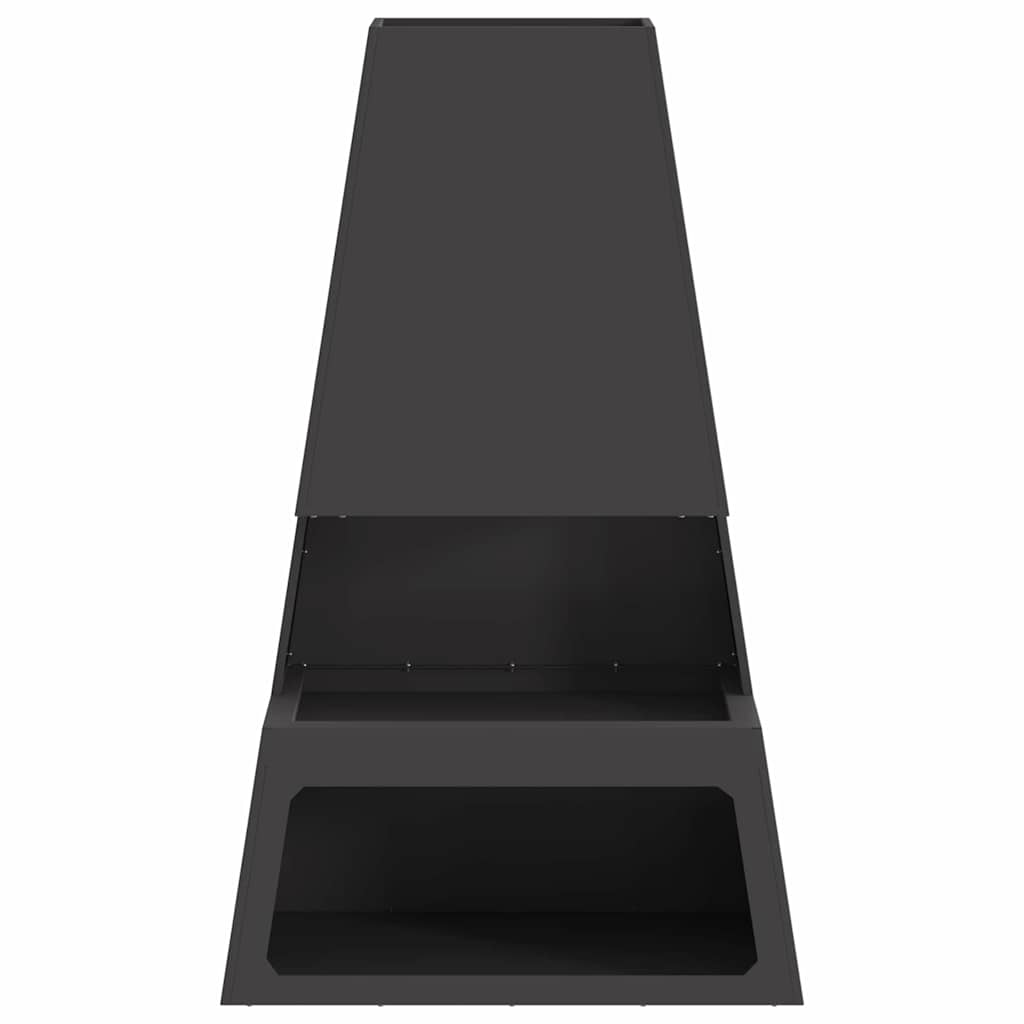 Feuerstelle Schwarz 60 X 35 X 100 Cm Stahl