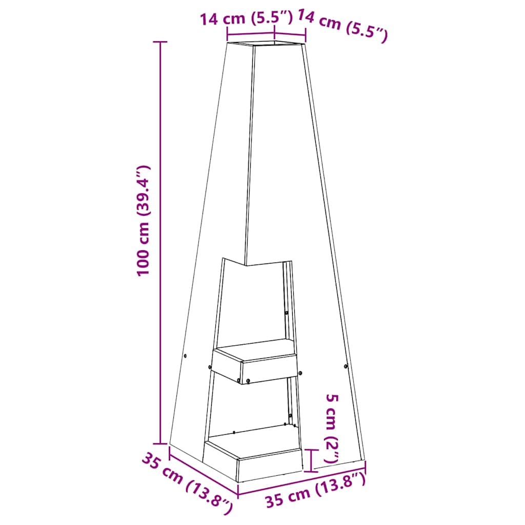Feuerstelle Schwarz Stahl
