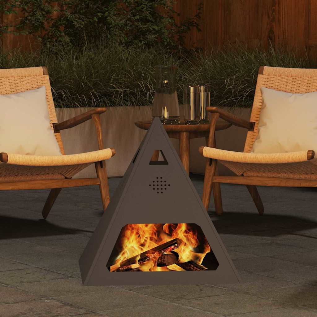 Feuerstelle Schwarz 50 X 50 X 51 Cm Stahl