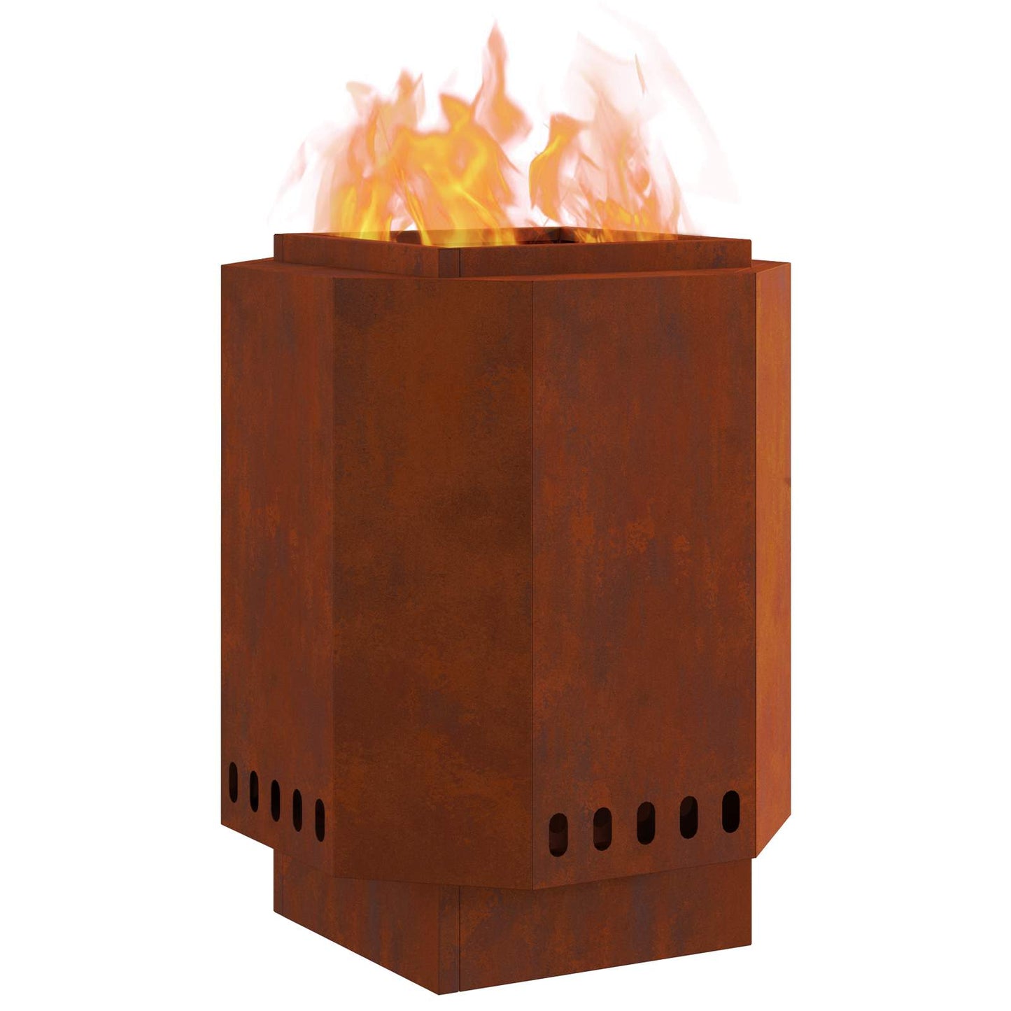 Rauchfreier Feuerkorb Braun Wetterfeststahl