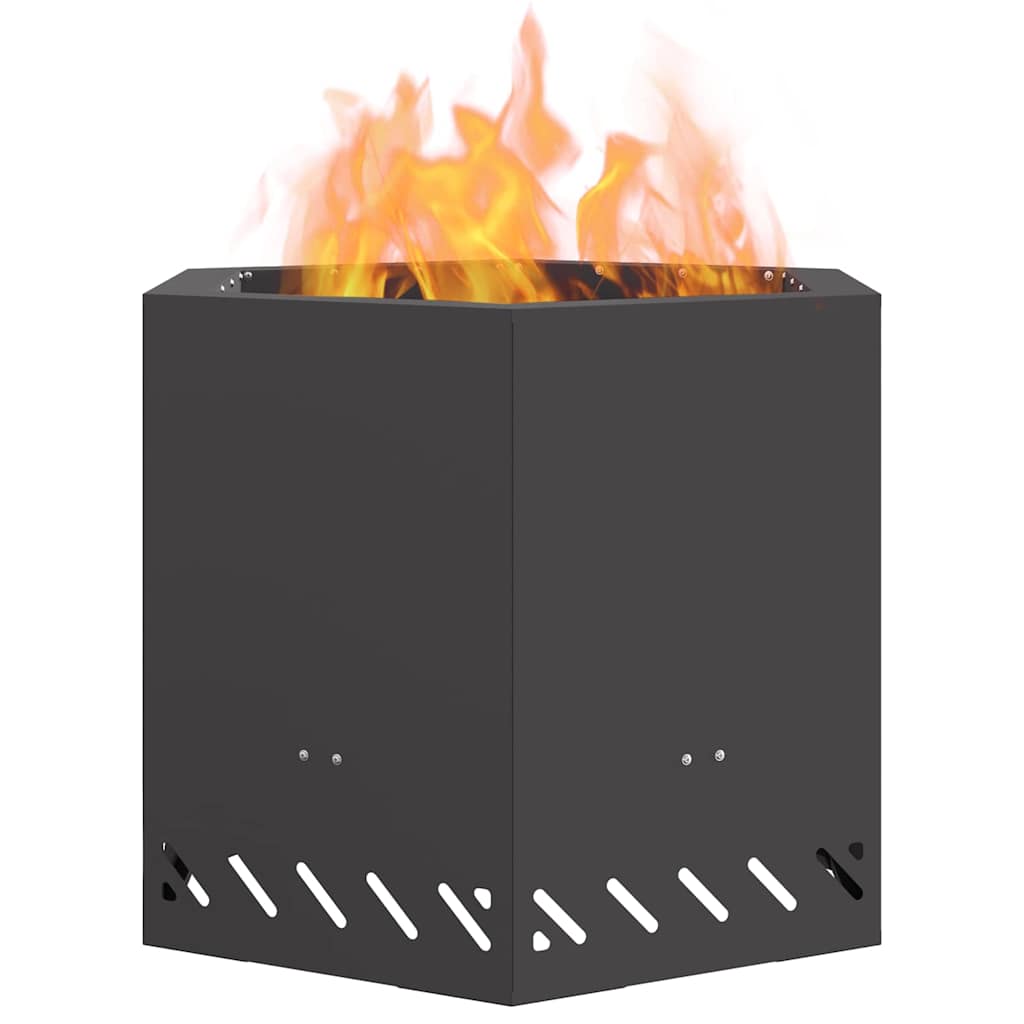 Rauchfreier Feuerkorb Schwarz Stahl