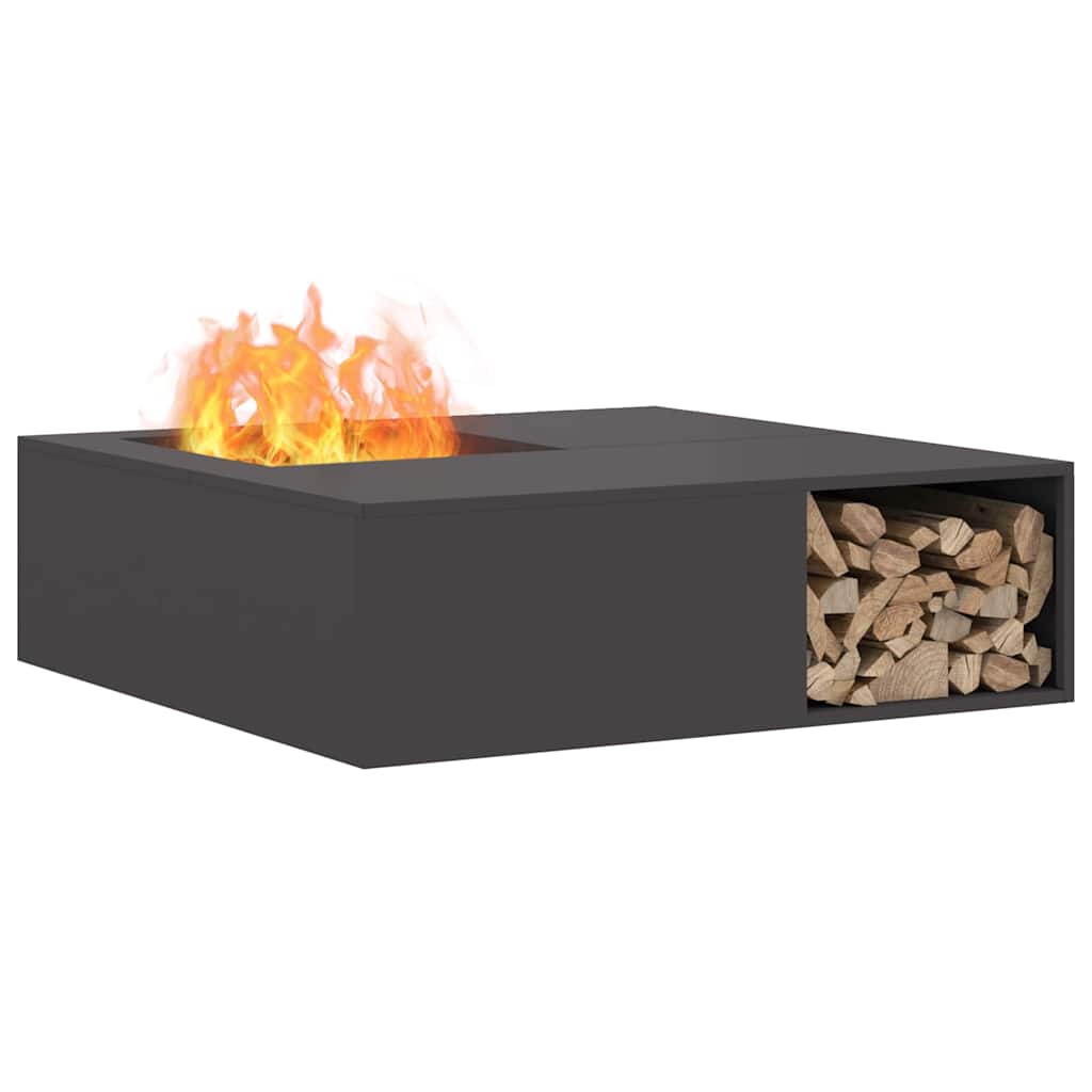 Feuerstelle Schwarz 100 X 100 X 30 Cm Stahl