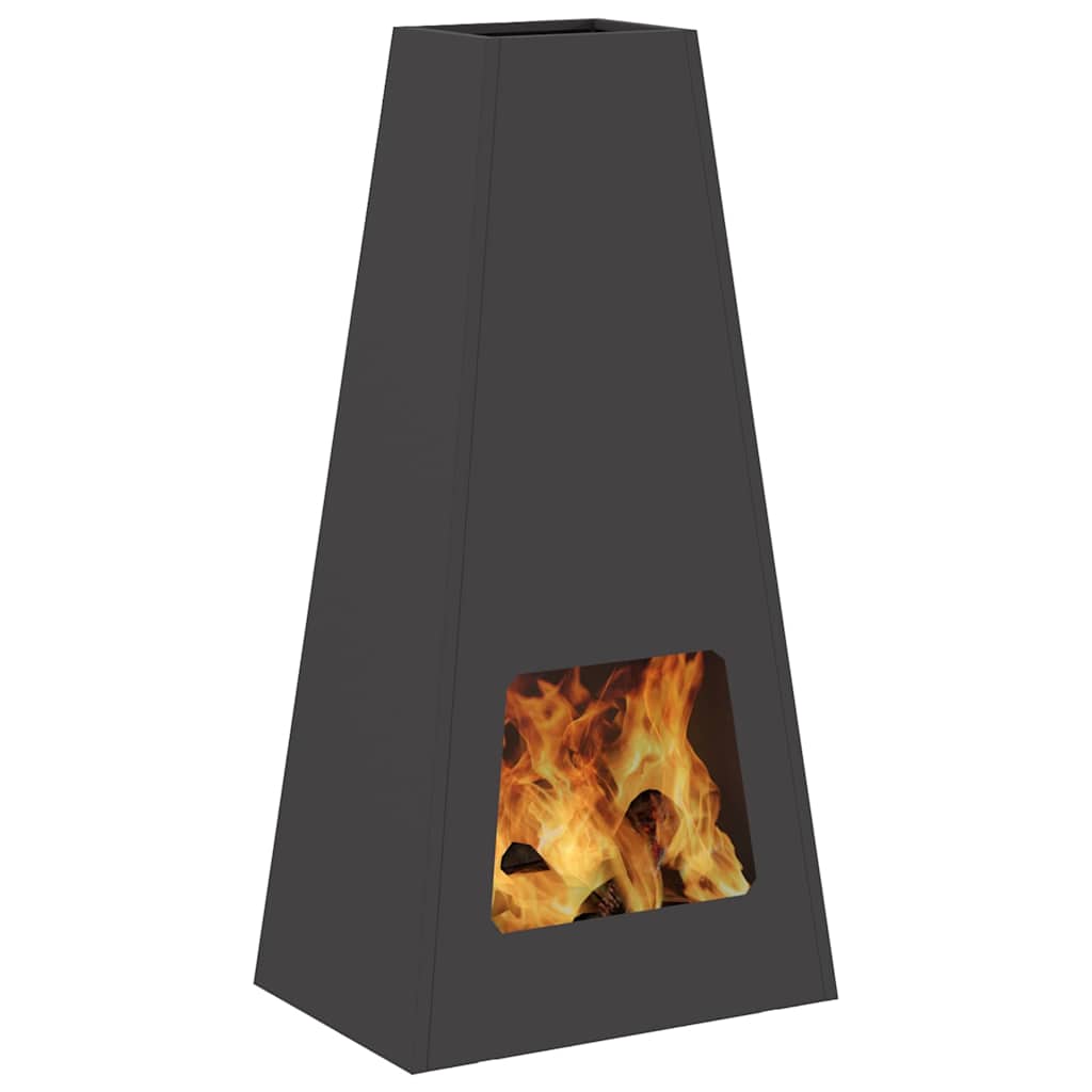 Feuerstelle Schwarz 50 X 35 X 100 Cm Stahl
