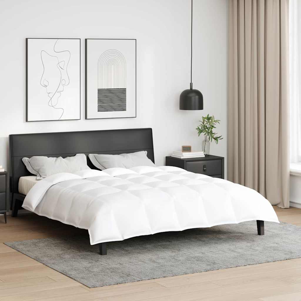 2-In-1 Bettdecke Weiß Feder