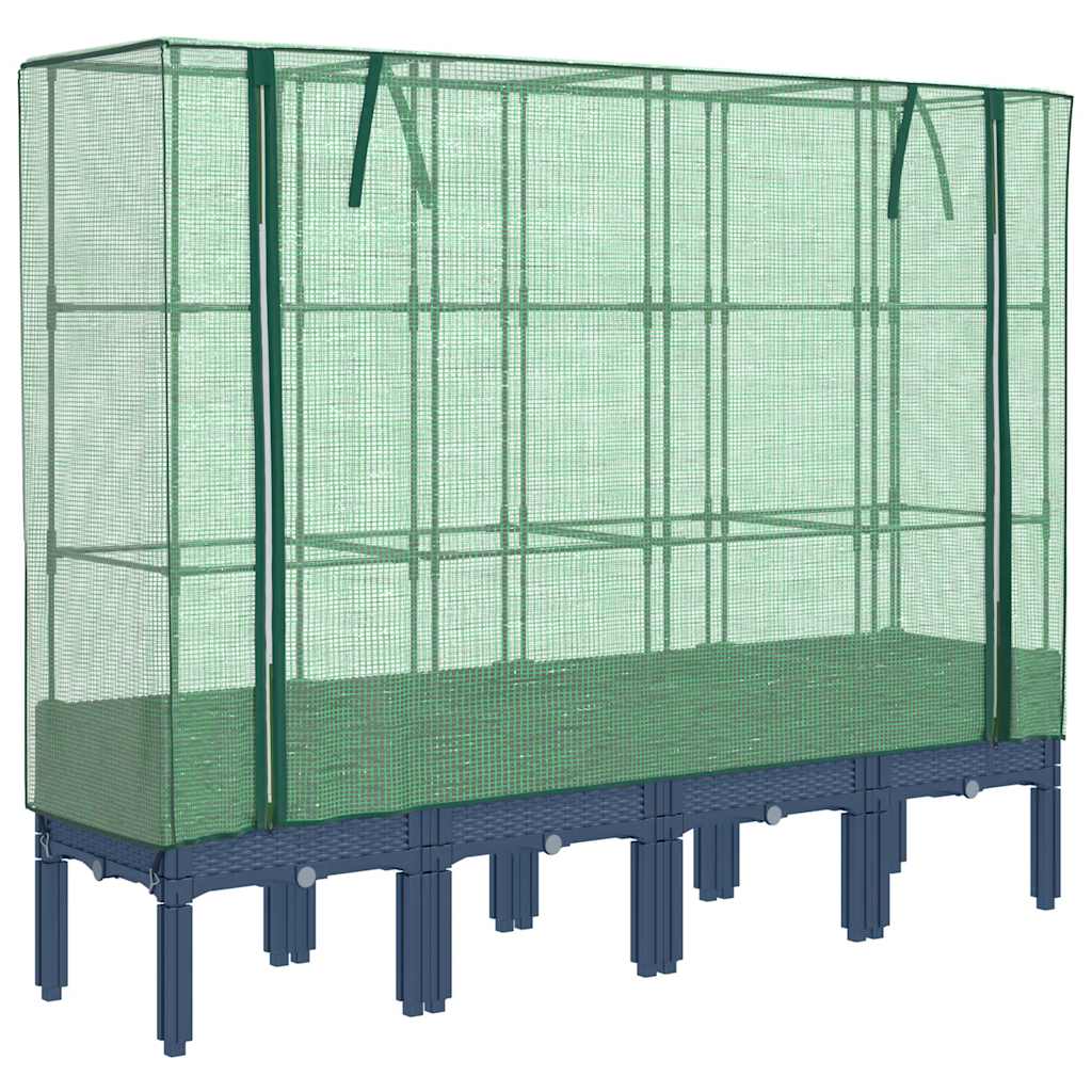 Hochbeet Mit Gewächshaus-Aufsatz Rattan-Optik