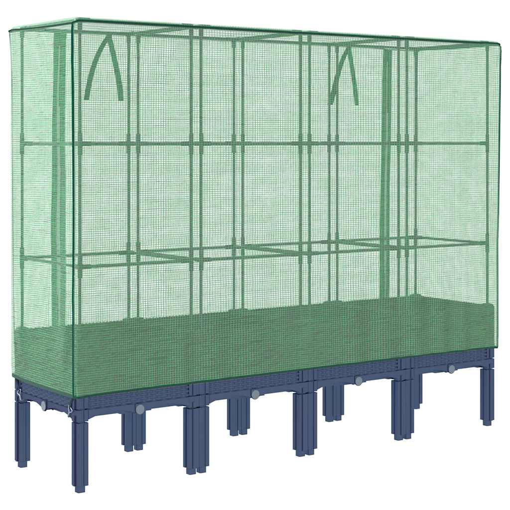 Hochbeet Mit Gewächshaus-Aufsatz Rattan-Optik