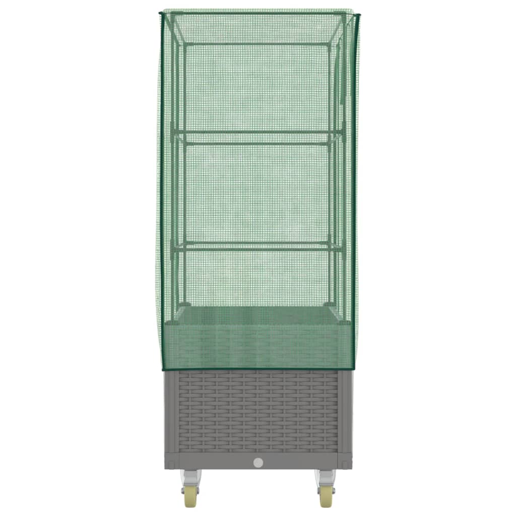 Hochbeet Mit Aufsatz Und Rollen Rattan-Optik 80X50X182 Cm