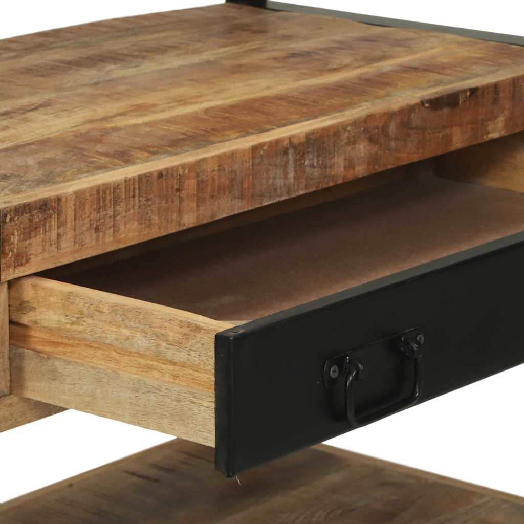 Küchenregal Braun Und Schwarz 80 X 40 X 160 Cm Massivholz Mango