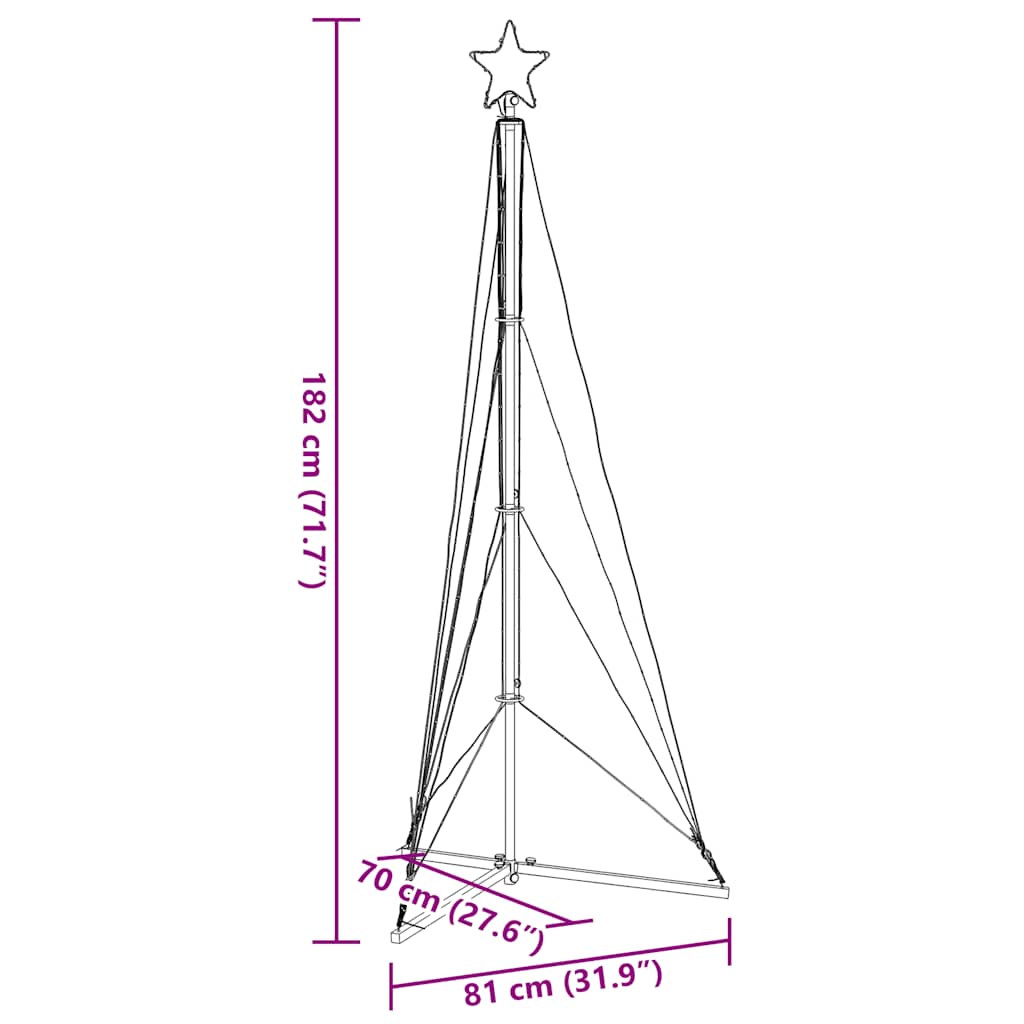 Led Weihnachtsbaum 363 Leds 182 Cm Warmweiß