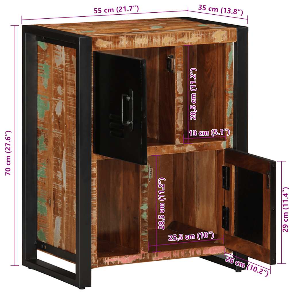 Sideboard 55X35X70 Cm Altholz Massiv