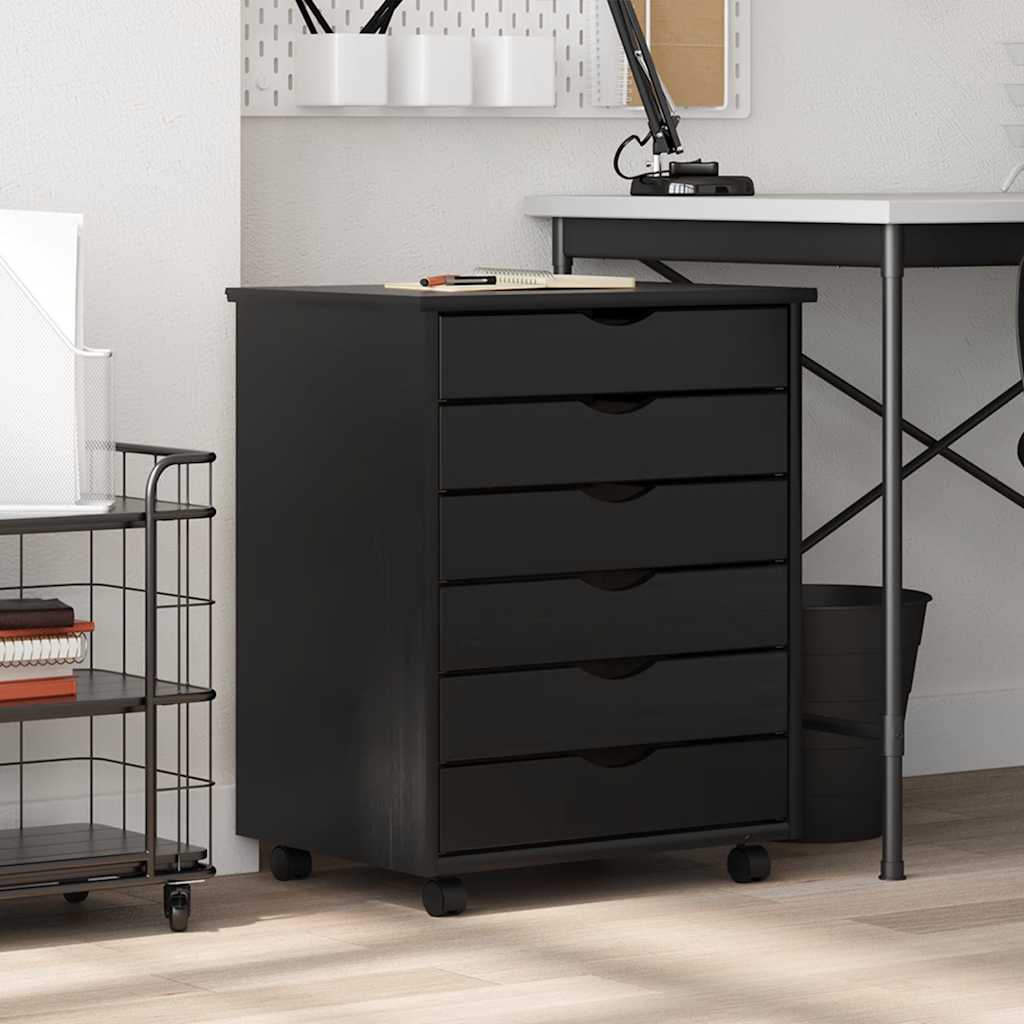 Rollschrank Mit Schubladen Moss Massivholz Kiefer