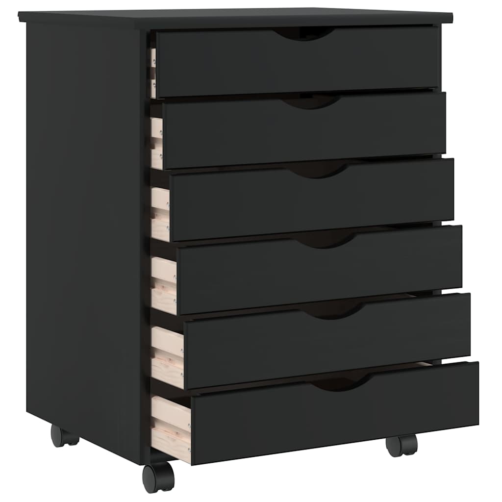 Rollschrank Mit Schubladen Moss Massivholz Kiefer