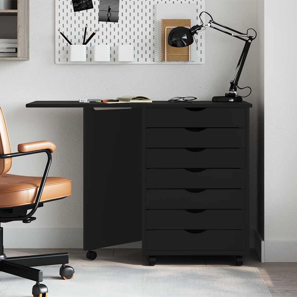 Rollschrank Mit Schreibtisch Moss Massivholz Kiefer