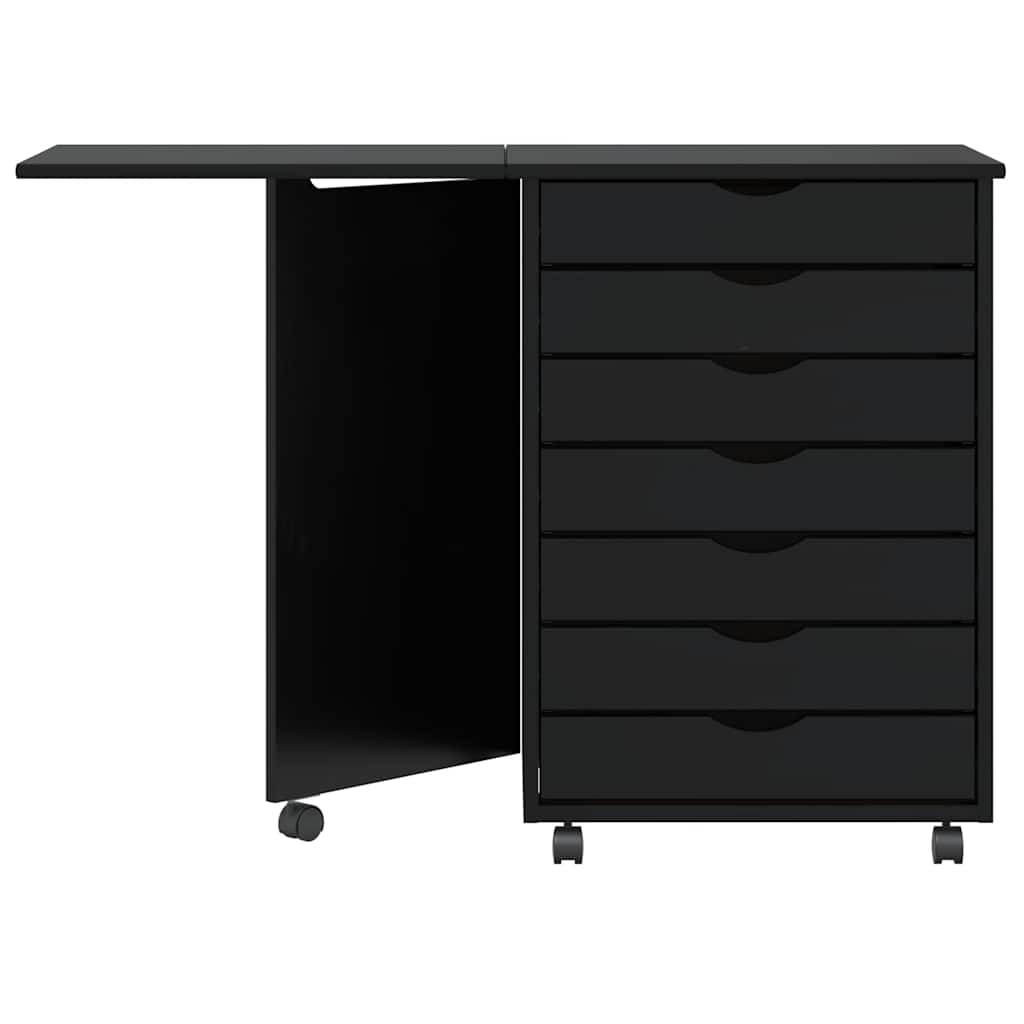 Rollschrank Mit Schreibtisch Moss Massivholz Kiefer