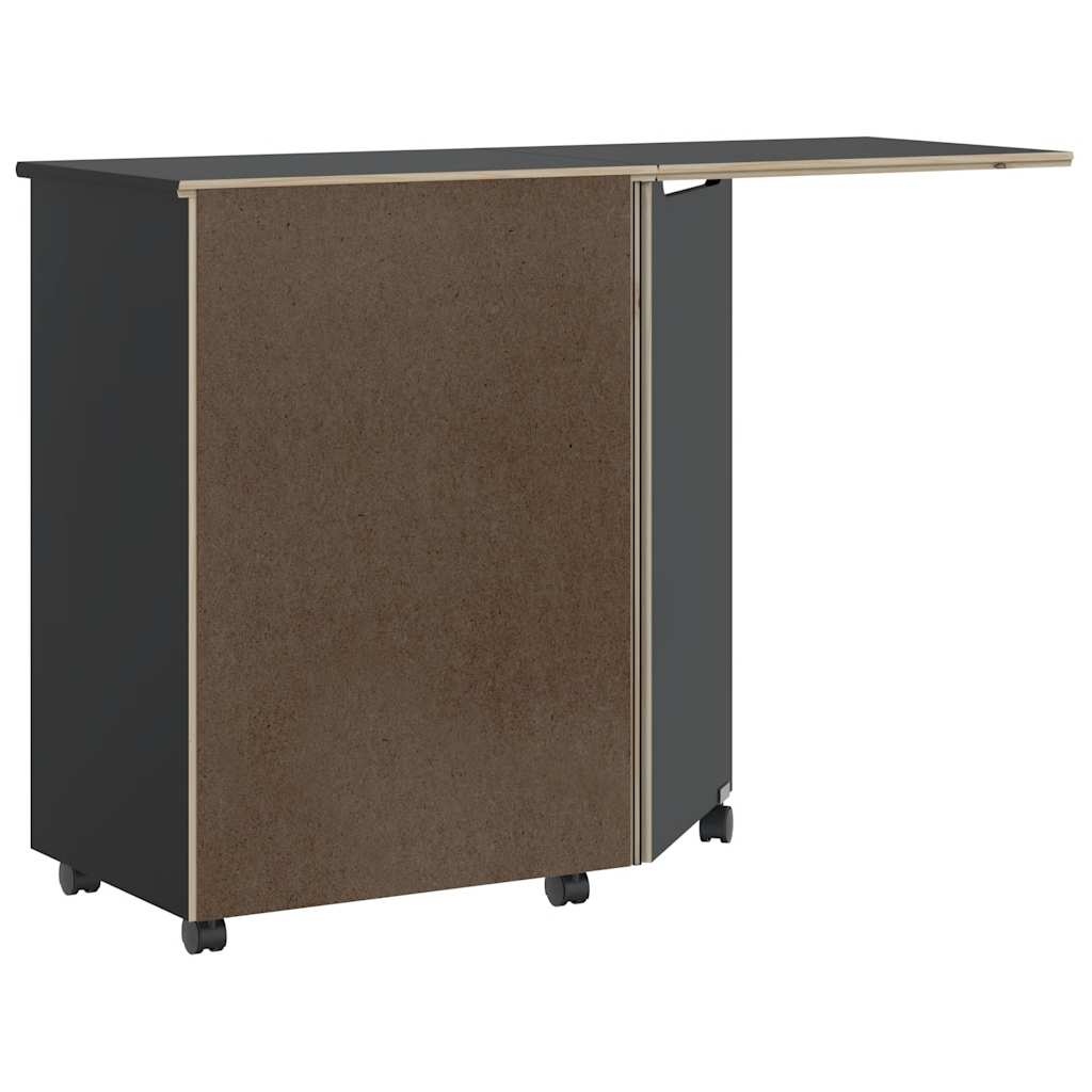 Rollschrank Mit Schreibtisch Moss Massivholz Kiefer