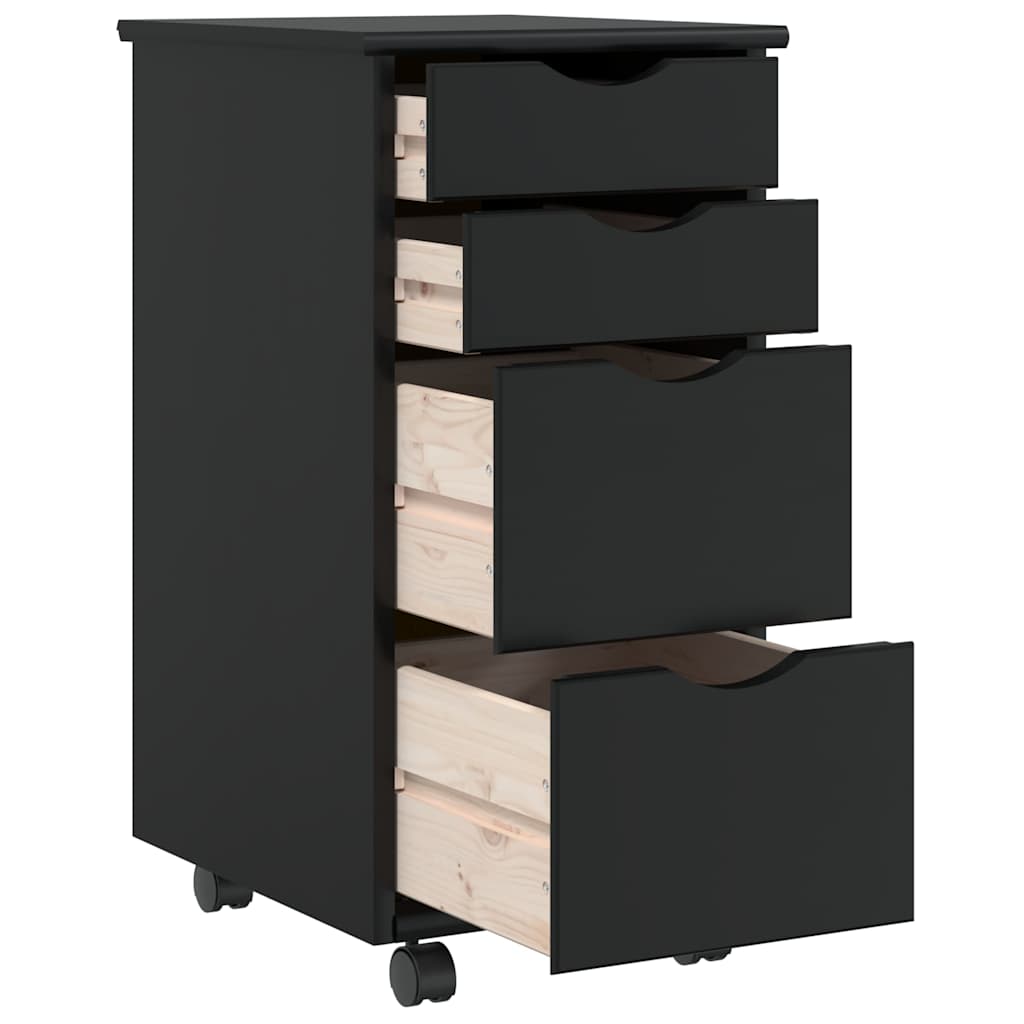 Rollschrank Mit Schubladen Moss Massivholz Kiefer