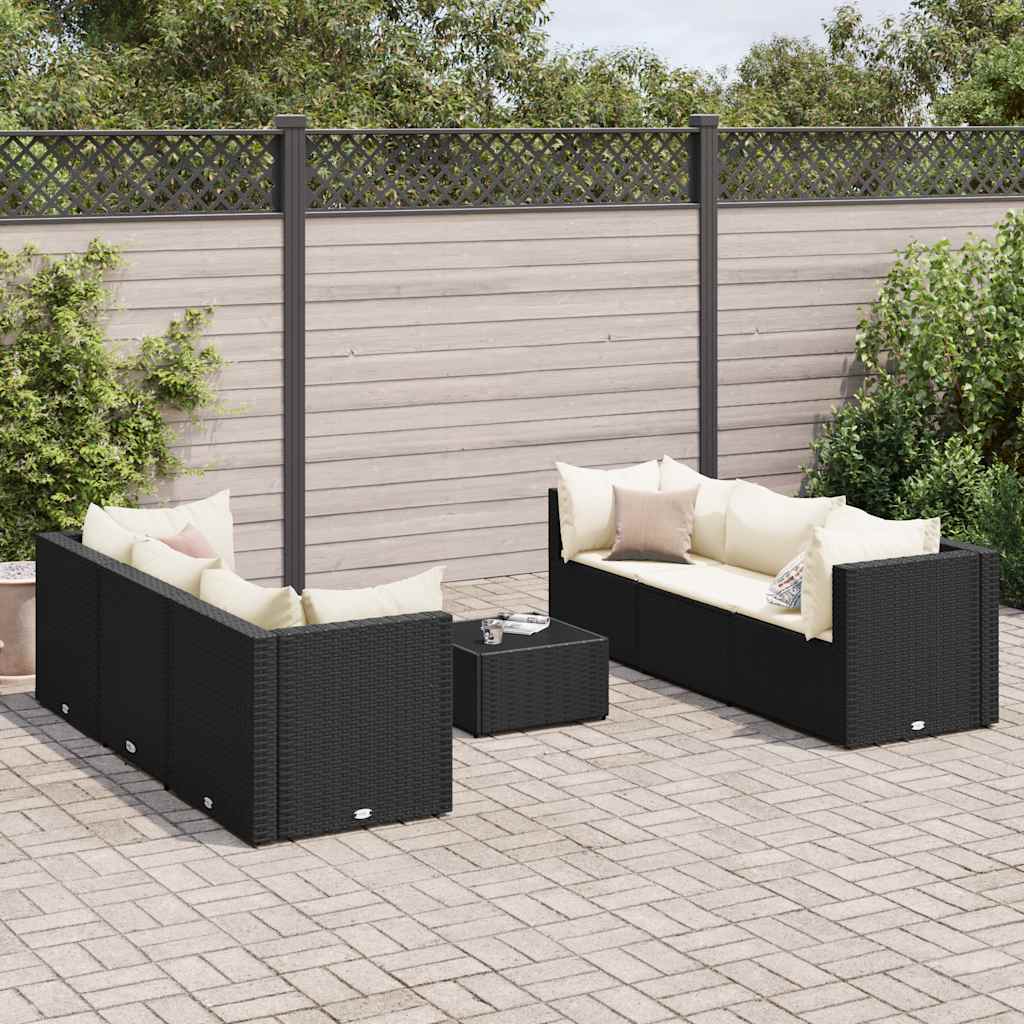 6-Tlg. Garten-Lounge-Set Mit Kissen Poly Rattan