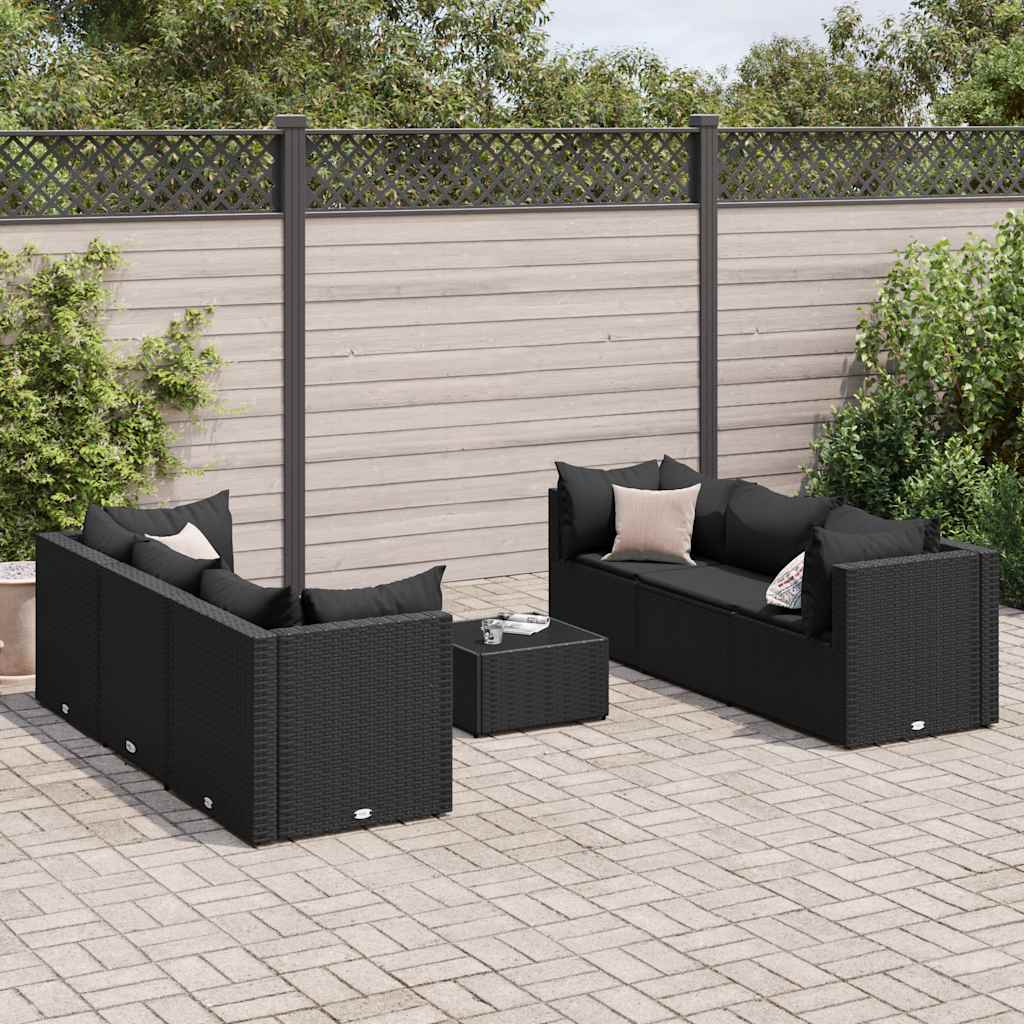 6-Tlg. Garten-Lounge-Set Mit Kissen Poly Rattan