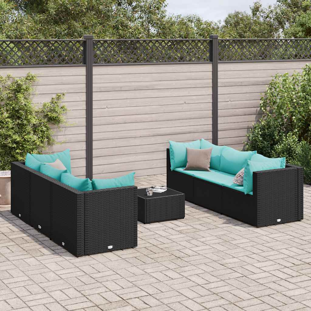 6-Tlg. Garten-Lounge-Set Mit Kissen Poly Rattan