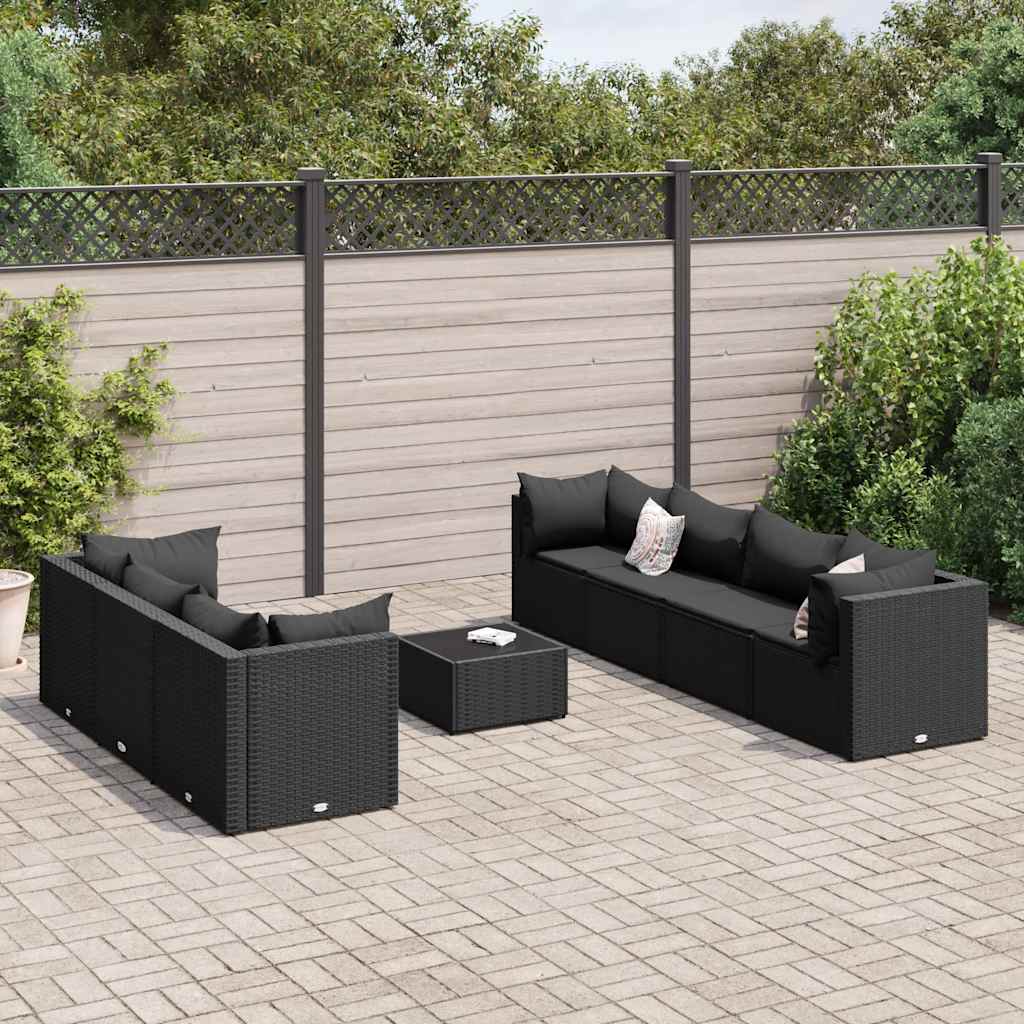 6-Tlg. Garten-Lounge-Set Mit Kissen Poly Rattan