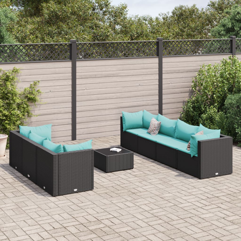 6-Tlg. Garten-Lounge-Set Mit Kissen Poly Rattan
