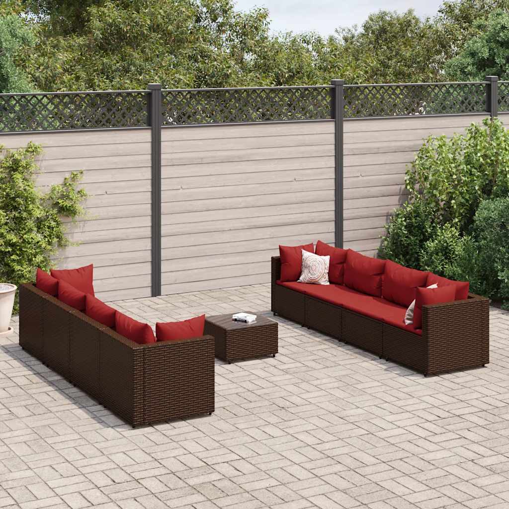 6-Tlg. Garten-Lounge-Set Mit Kissen Poly Rattan