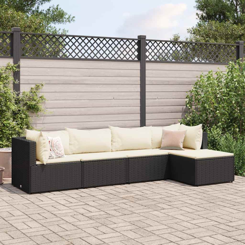 4-Tlg. Garten-Lounge-Set Mit Kissen Poly Rattan