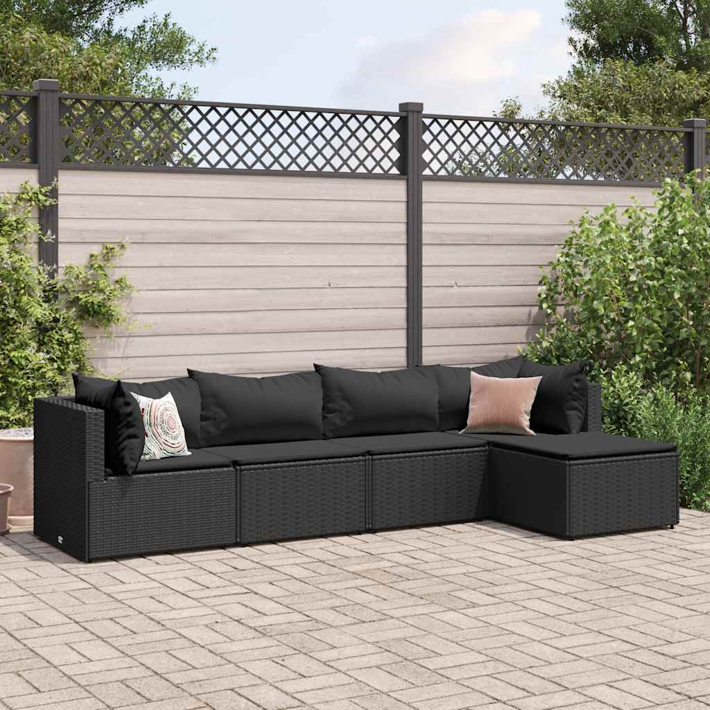 4-Tlg. Garten-Lounge-Set Mit Kissen Poly Rattan