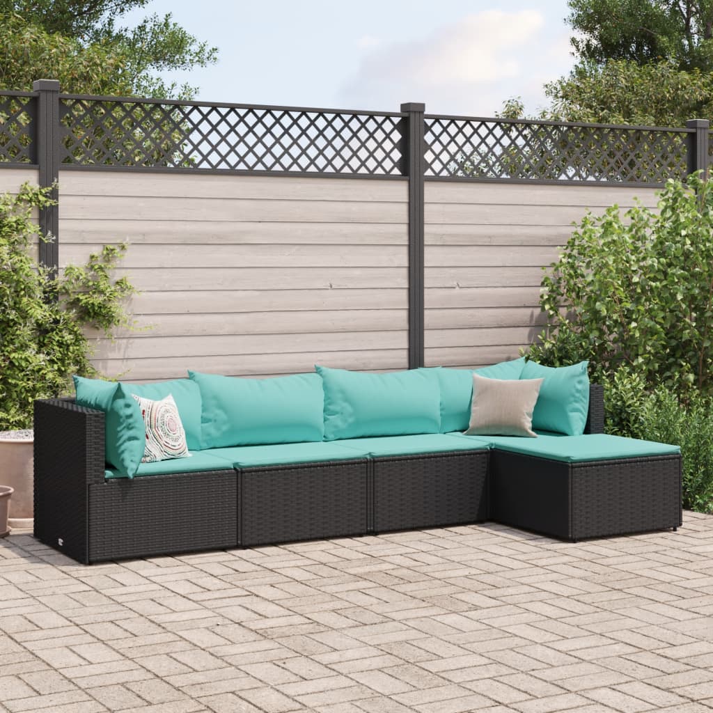 4-Tlg. Garten-Lounge-Set Mit Kissen Poly Rattan