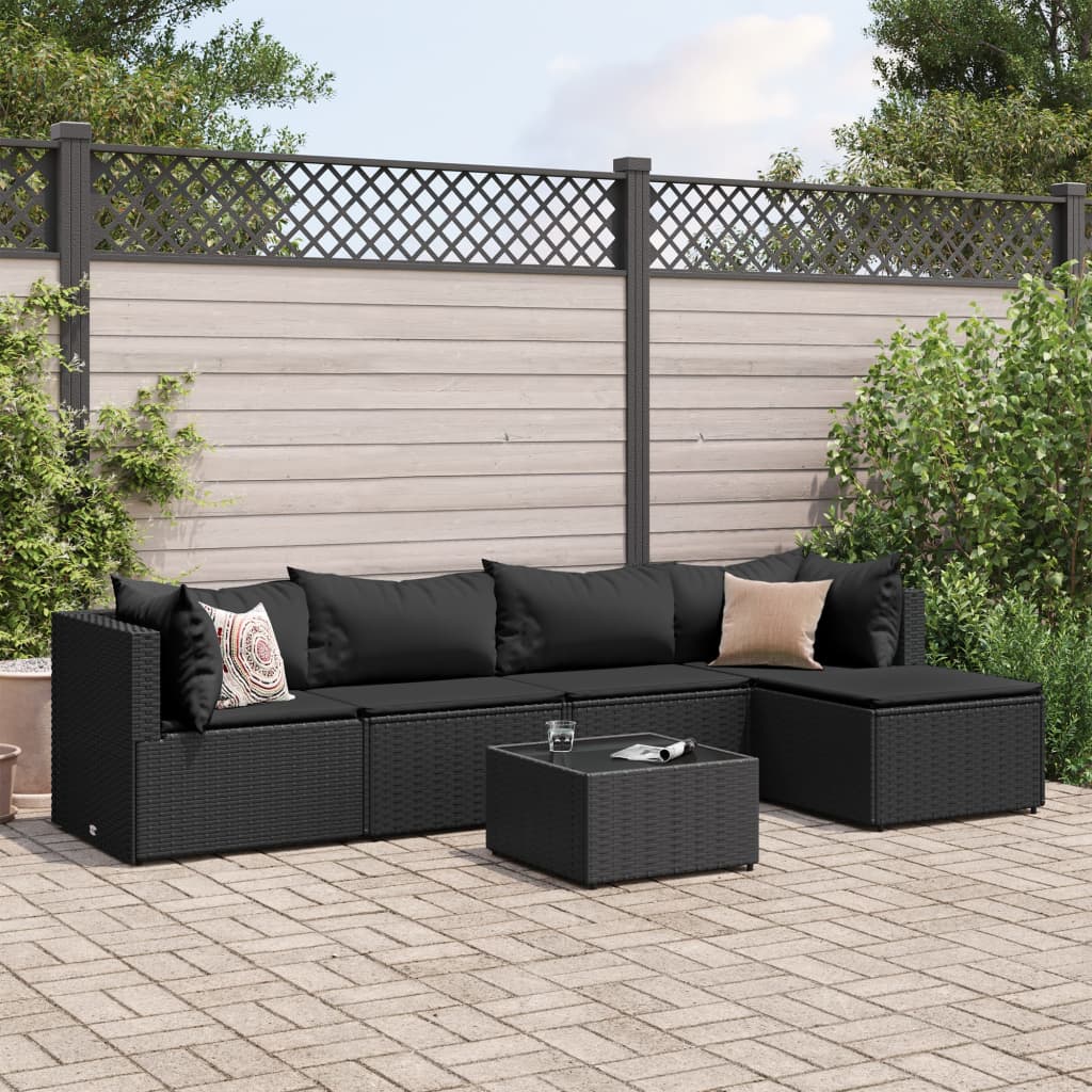 4-Tlg. Garten-Lounge-Set Mit Kissen Poly Rattan