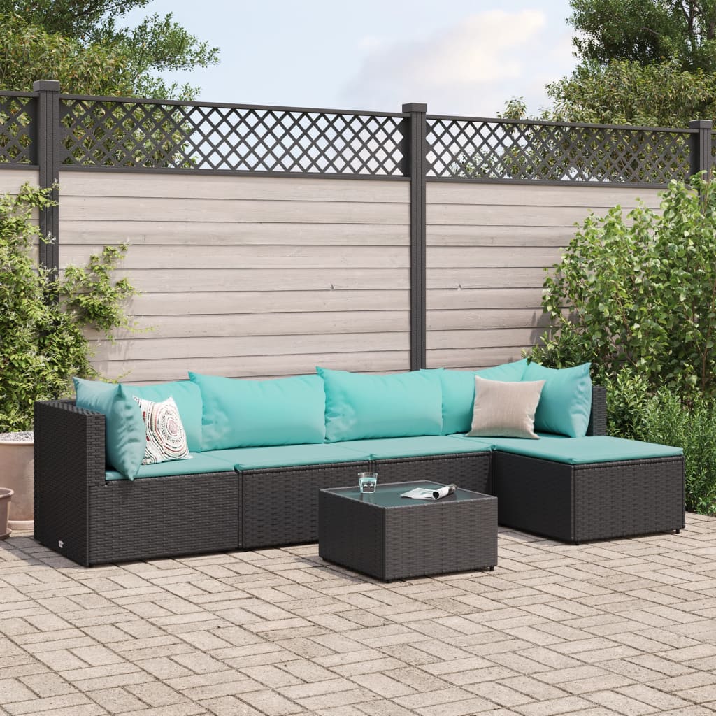 4-Tlg. Garten-Lounge-Set Mit Kissen Poly Rattan