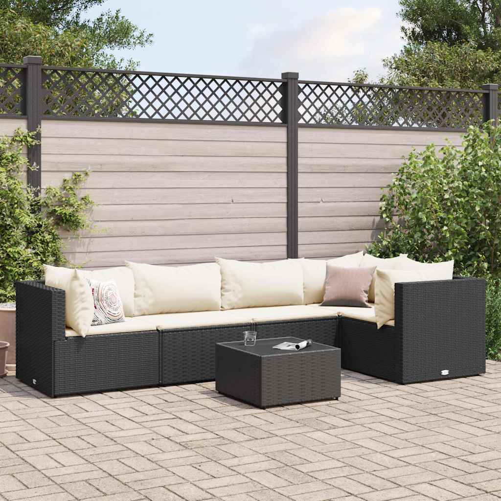 4-Tlg. Garten-Lounge-Set Mit Kissen Poly Rattan