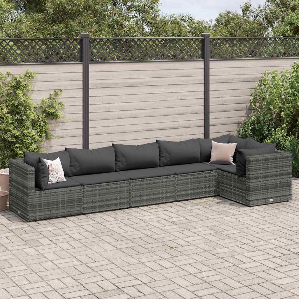 4-Tlg. Garten-Lounge-Set Mit Kissen Poly Rattan