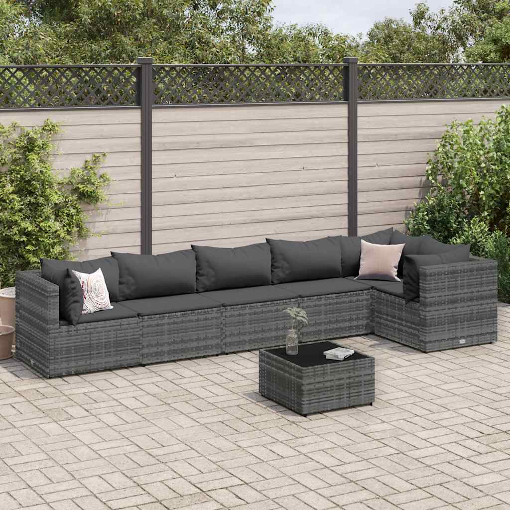 4-Tlg. Garten-Lounge-Set Mit Kissen Poly Rattan